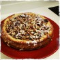 Receta de tarta de queso y toffee con flor de sal Tarta de queso con toffee y crocante de nuez de macadamia
